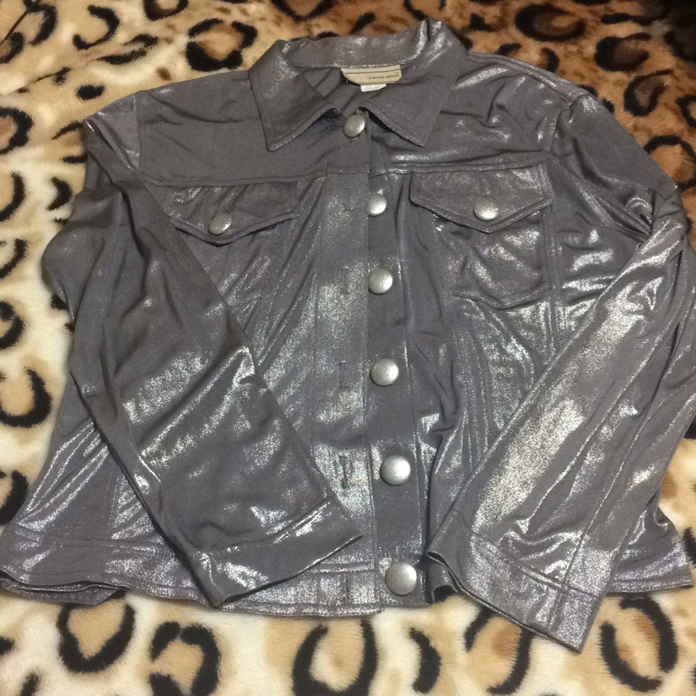 Top/Jacket Metallic Gunmetal sz M
